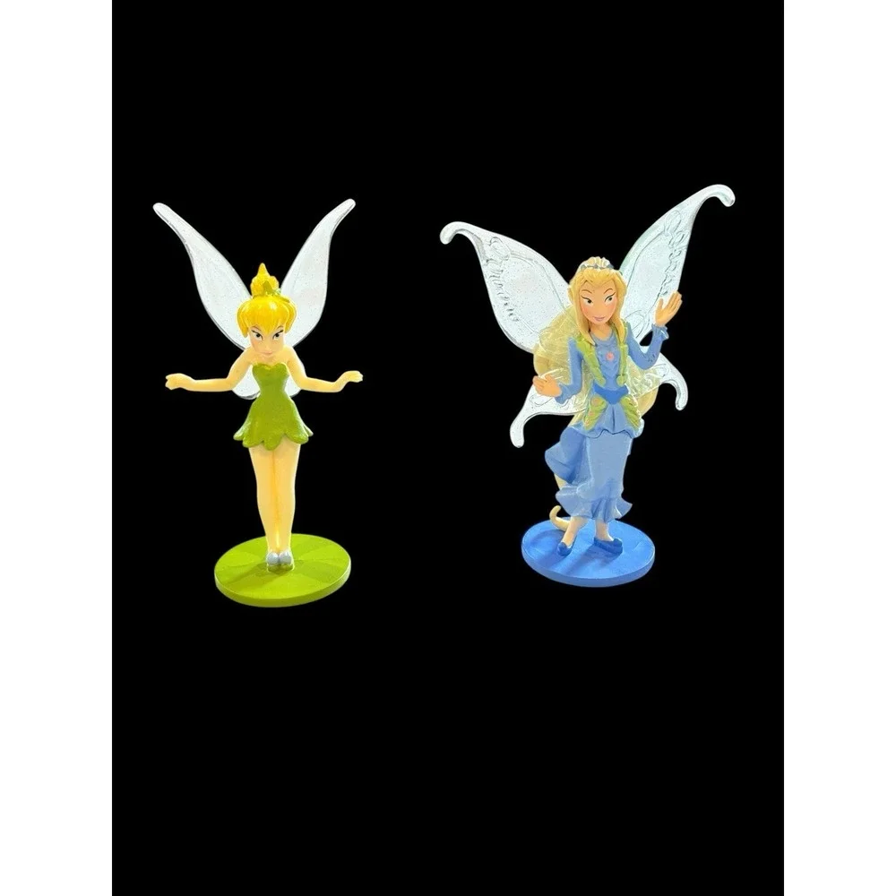 2 Disney Pvc Fariy Figures Toy Cake Topper Tinker Bell & Friend 4